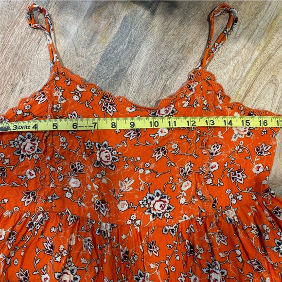 Urbana Outfitters Orange Floral Baby Doll Dress - Picture 7 of 13